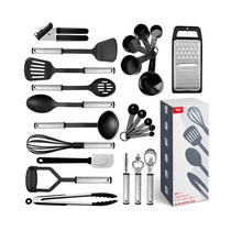 Amazon hot selling Non-Stick and Heat Resistant 24 Nylon and Stainless Steel handle Utensil Set